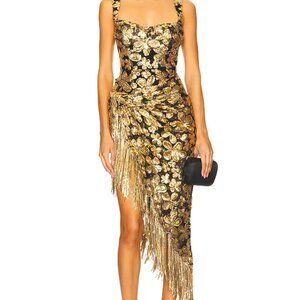 For Love & Lemons Anisa Dress Gold – Size M, Worn Once